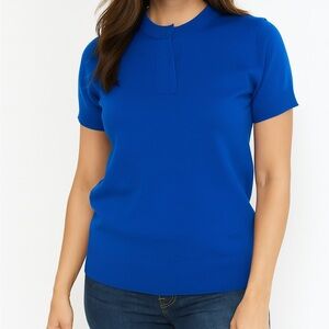 NWT blue short sleeve knit top